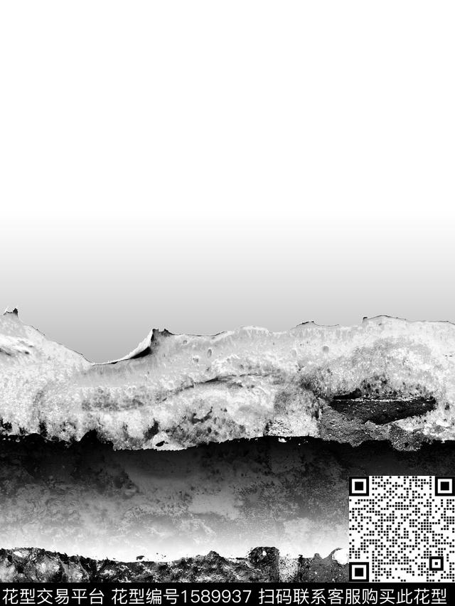 抽象定位黑白数码印花华亿平台下载（图片编号: 1589937） - 瓦栏（Walan）