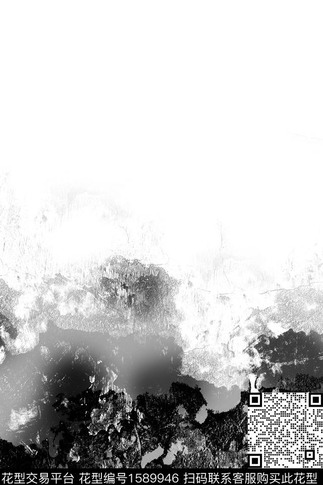 抽象定位黑白数码印花华亿平台下载（图片编号: 1589946） - 瓦栏（Walan）