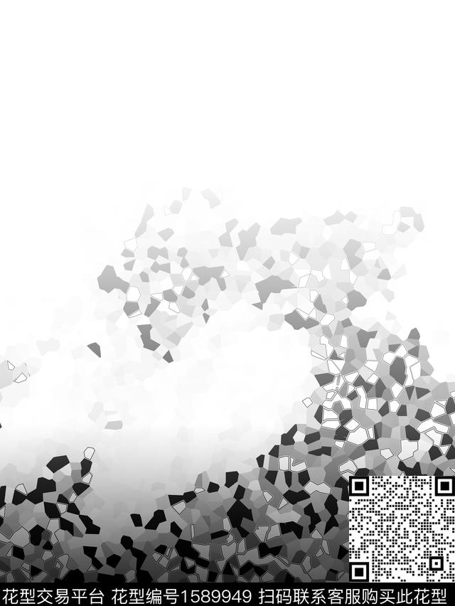 抽象定位碎片数码印花华亿平台下载（图片编号: 1589949） - 瓦栏（Walan）