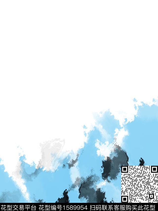 水彩抽象定位数码印花华亿平台下载（图片编号: 1589954） - 瓦栏（Walan）