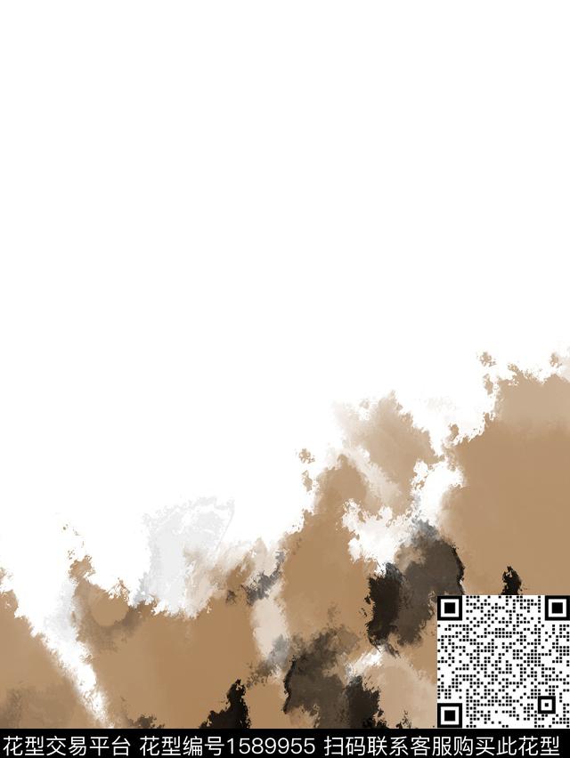 定位花扎染华亿平台黑白华亿平台数码印花华亿平台下载（图片编号: 1589955） - 瓦栏（Walan）