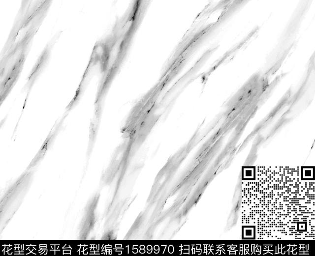 抽象大理石黑白数码印花华亿平台下载（图片编号: 1589970） - 瓦栏（Walan）