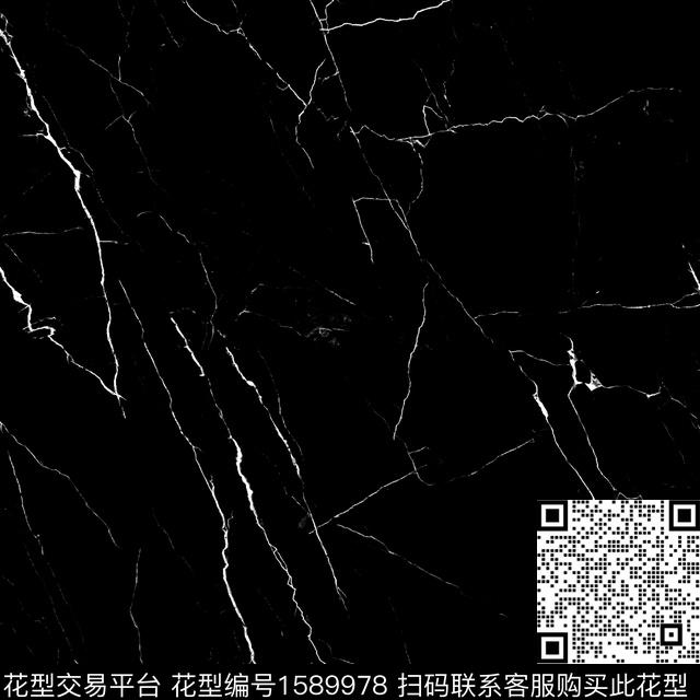 抽象大理石黑白数码印花华亿平台下载（图片编号: 1589978） - 瓦栏（Walan）