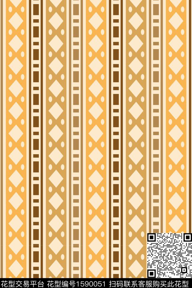民族风几何条纹传统印花华亿平台下载（图片编号: 1590051） - 瓦栏（Walan）