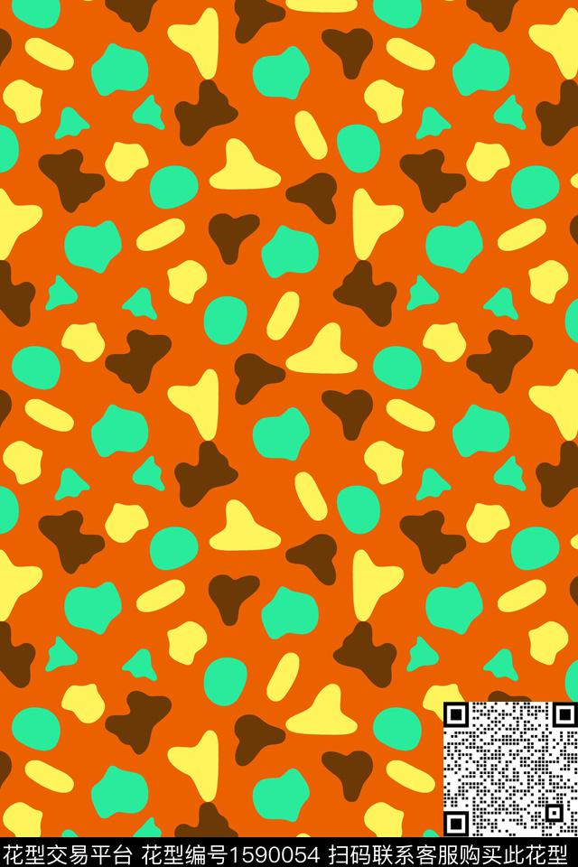 迷彩抽象拼色传统印花华亿平台下载（图片编号: 1590054） - 瓦栏（Walan）