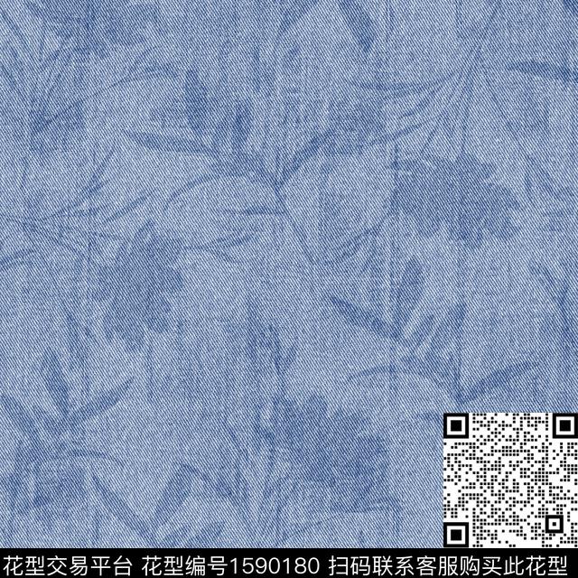 牛仔肌理花卉数码印花华亿平台下载（图片编号: 1590180） - 瓦栏（Walan）