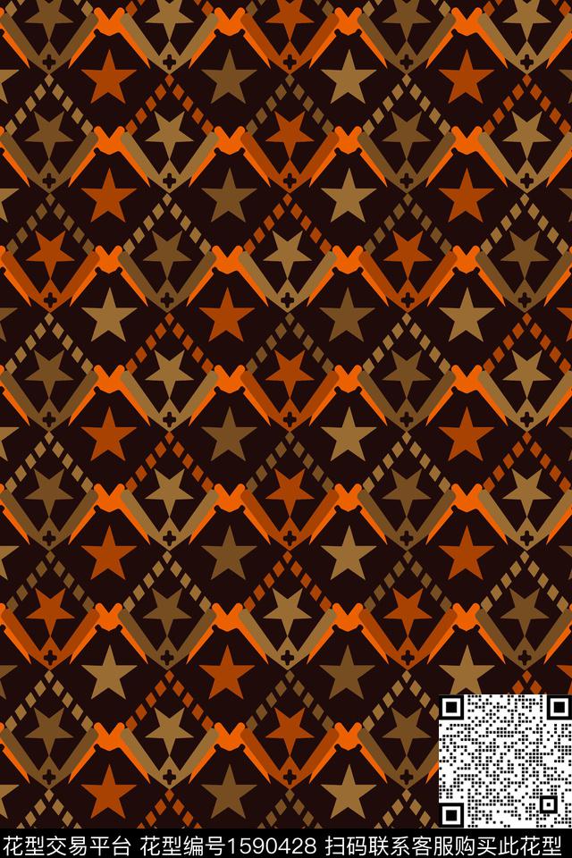 格子几何羊毛衫传统印花华亿平台下载（图片编号: 1590428） - 瓦栏（Walan）