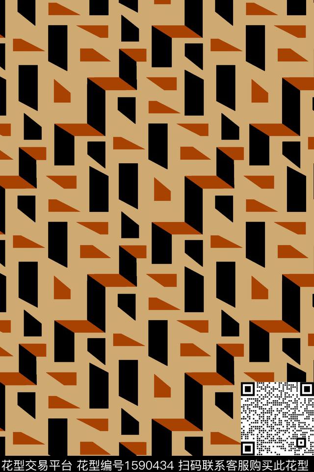 几何条纹传统印花华亿平台下载（图片编号: 1590434） - 瓦栏（Walan）