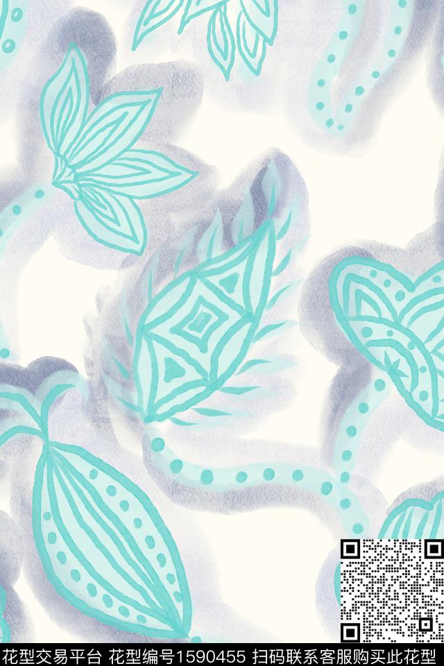 平面花卉年轻女性民族风数码印花华亿平台下载（图片编号: 1590455） - 瓦栏（Walan）