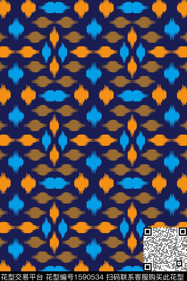 民族风几何传统印花华亿平台下载（图片编号: 1590534） - 瓦栏（Walan）