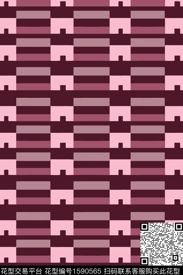 格子几何条纹传统印花华亿平台下载（图片编号: 1590565） - 瓦栏（Walan）