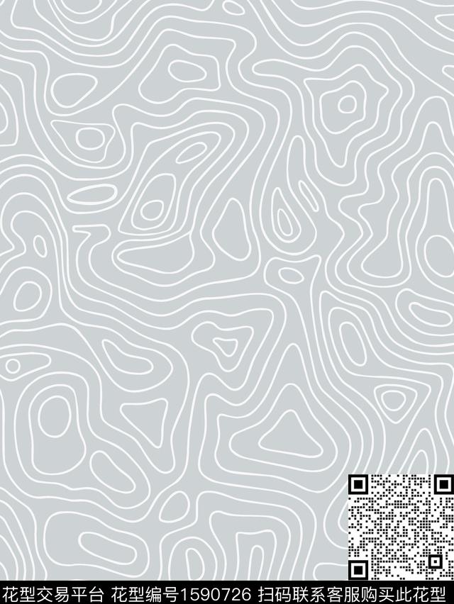 线条里料印花几何传统印花华亿平台下载（图片编号: 1590726） - 瓦栏（Walan）