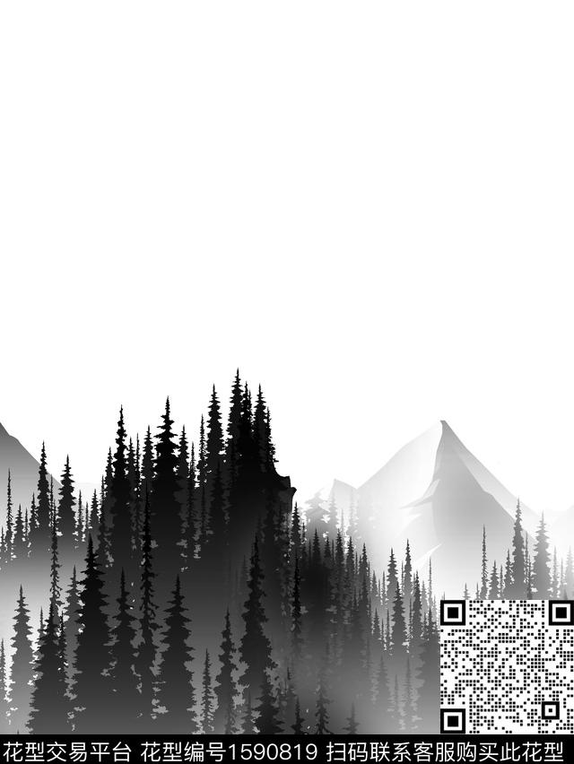 定位山峰树林数码印花华亿平台下载（图片编号: 1590819） - 瓦栏（Walan）