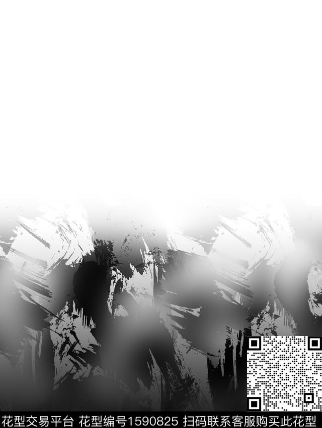 定位花抽象笔触数码印花华亿平台下载（图片编号: 1590825） - 瓦栏（Walan）