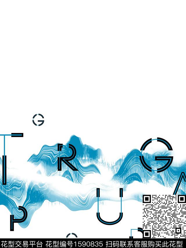 定位花几何男装数码印花华亿平台下载（图片编号: 1590835） - 瓦栏（Walan）