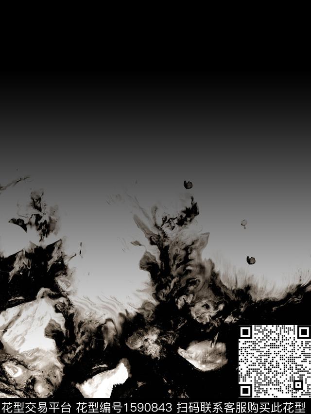 定位扎染华亿平台抽象数码印花华亿平台下载（图片编号: 1590843） - 瓦栏（Walan）