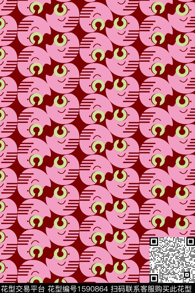 月牙梳子几何传统印花华亿平台下载（图片编号: 1590864） - 瓦栏（Walan）