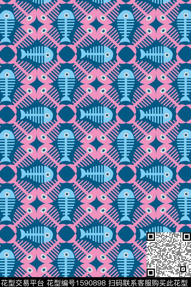 鱼鱼骨梳子传统印花华亿平台下载（图片编号: 1590898） - 瓦栏（Walan）