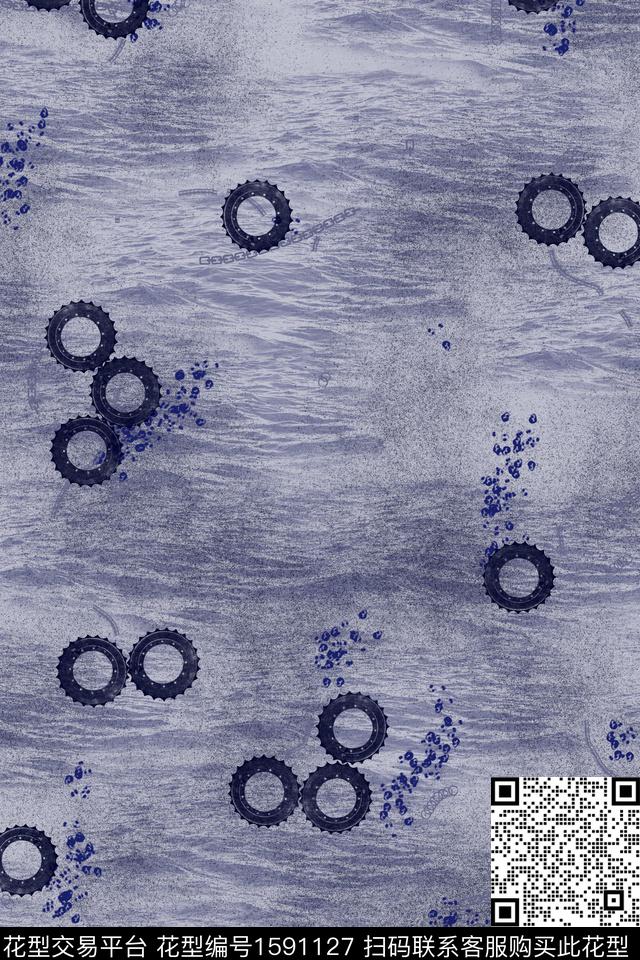 波浪肌理齿轮数码印花华亿平台下载（图片编号: 1591127） - 瓦栏（Walan）