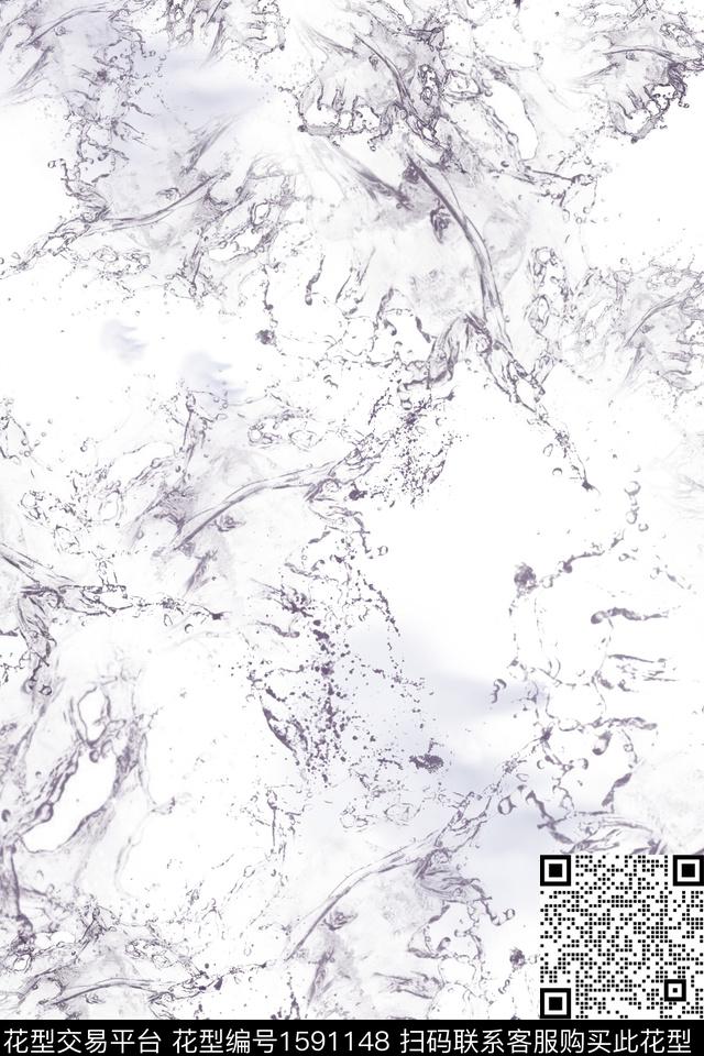 抽象水花肌理数码印花华亿平台下载（图片编号: 1591148） - 瓦栏（Walan）