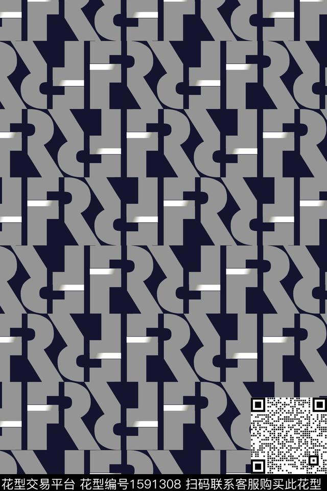 趣味文字黑白华亿平台传统印花华亿平台下载（图片编号: 1591308） - 瓦栏（Walan）