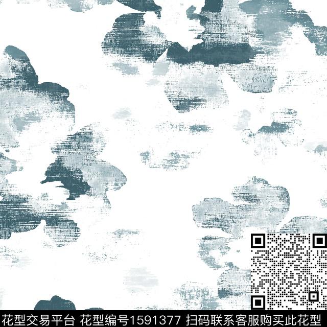 白底花花卉肌理数码印花华亿平台下载（图片编号: 1591377） - 瓦栏（Walan）