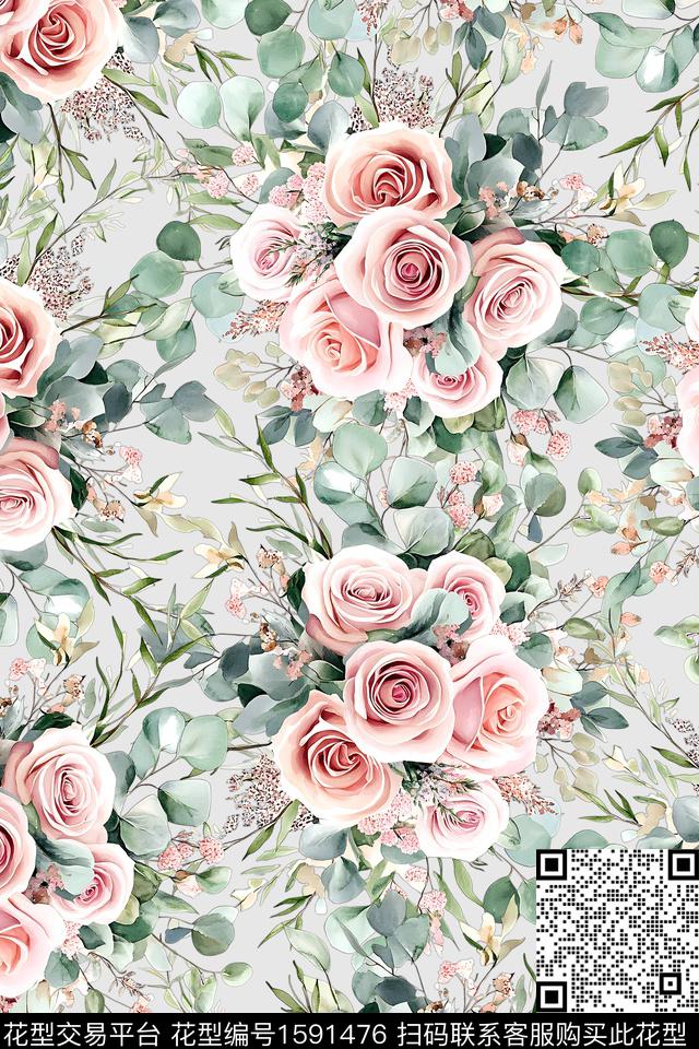 花卉女装数码印花华亿平台下载（图片编号: 1591476） - 瓦栏（Walan）