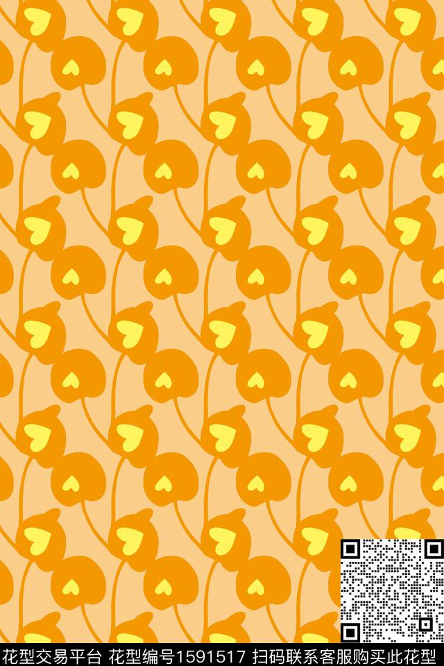 趣味爱心线条传统印花华亿平台下载（图片编号: 1591517） - 瓦栏（Walan）