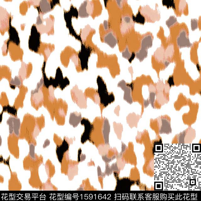 真丝肌理抽象数码印花华亿平台下载（图片编号: 1591642） - 瓦栏（Walan）