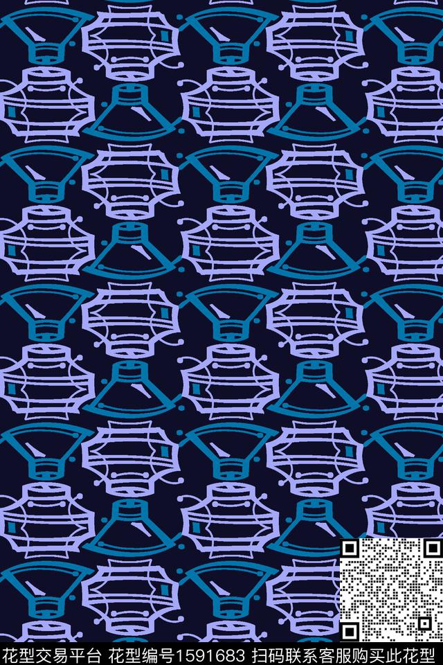 趣味几何设备传统印花华亿平台下载（图片编号: 1591683） - 瓦栏（Walan）