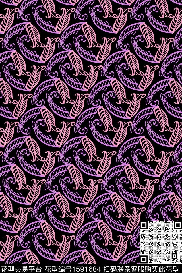 民族风连续民族纹样传统印花华亿平台下载（图片编号: 1591684） - 瓦栏（Walan）