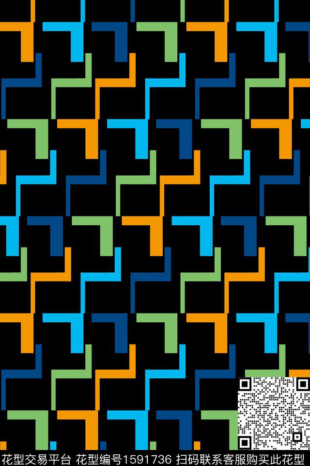 连续几何传统印花华亿平台下载（图片编号: 1591736） - 瓦栏（Walan）