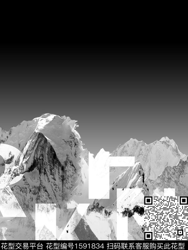 山川定位字母数码印花华亿平台下载（图片编号: 1591834） - 瓦栏（Walan）