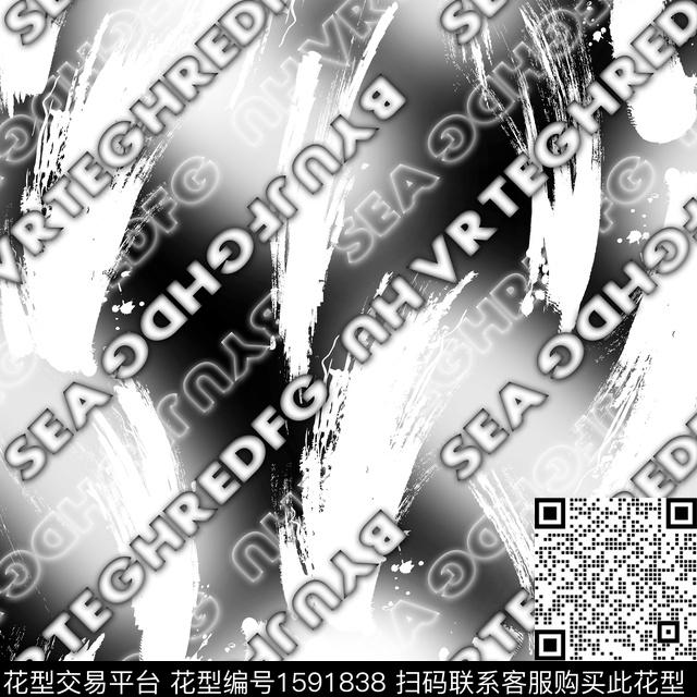 黑白华亿平台抽象字母数码印花华亿平台下载（图片编号: 1591838） - 瓦栏（Walan）