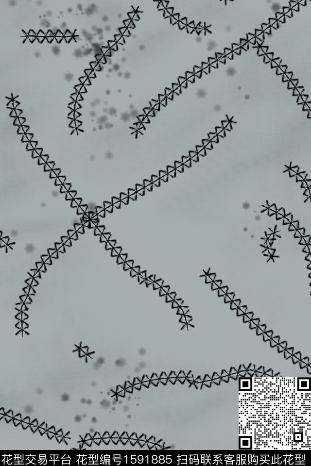 抽象裂纹条纹数码印花华亿平台下载（图片编号: 1591885） - 瓦栏（Walan）