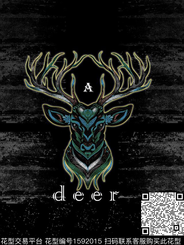 潮牌欧洲鹿数码印花华亿平台下载（图片编号: 1592015） - 瓦栏（Walan）