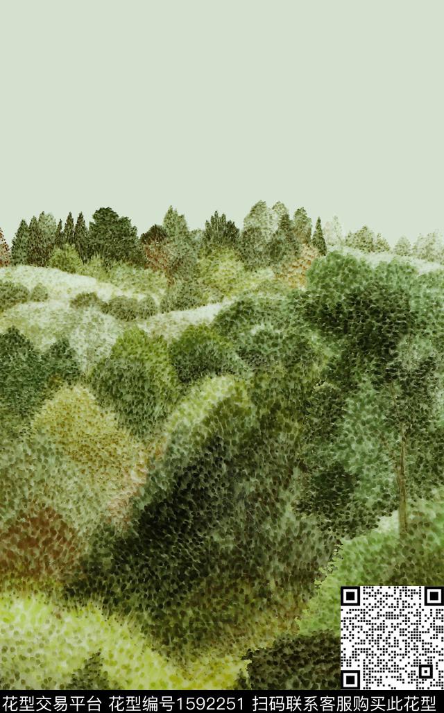 定位树林绿植数码印花华亿平台下载（图片编号: 1592251） - 瓦栏（Walan）