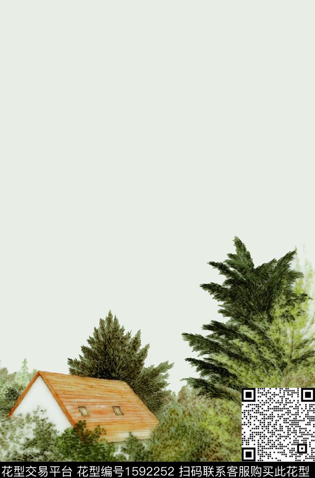 定位树林绿植数码印花华亿平台下载（图片编号: 1592252） - 瓦栏（Walan）
