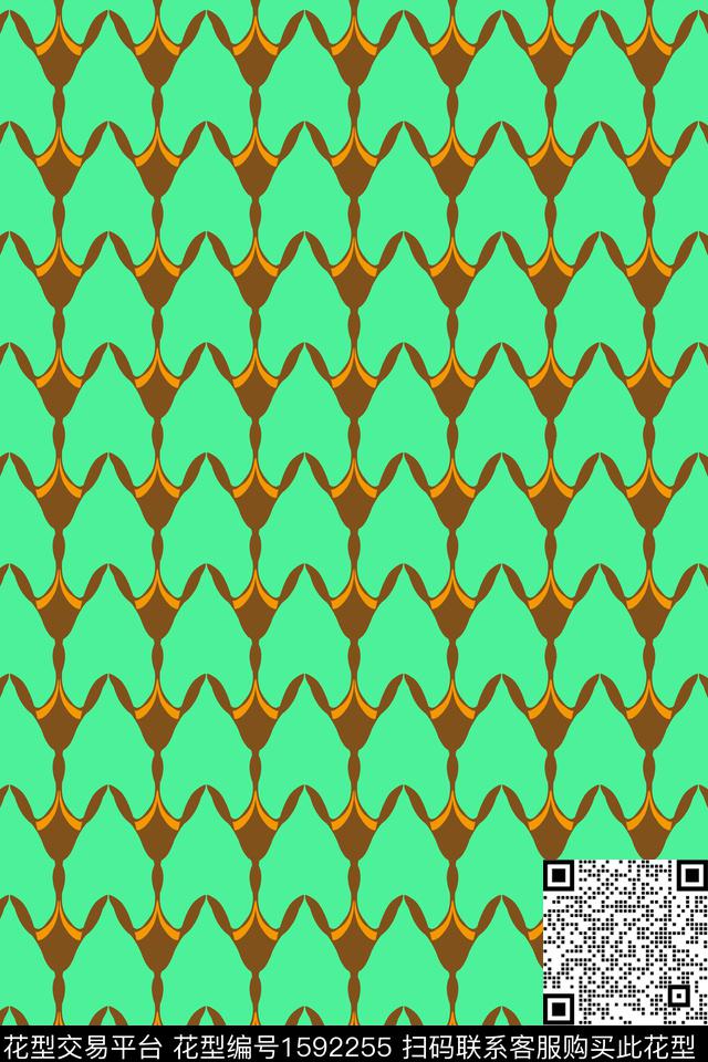 线条绿色连续传统印花华亿平台下载（图片编号: 1592255） - 瓦栏（Walan）