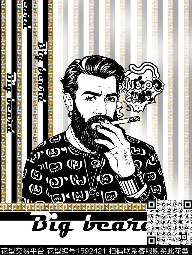 欧洲大牌风胸前独幅数码印花华亿平台下载（图片编号: 1592421） - 瓦栏（Walan）