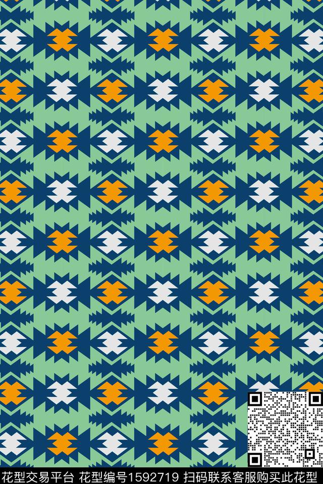几何条纹连续传统印花华亿平台下载（图片编号: 1592719） - 瓦栏（Walan）