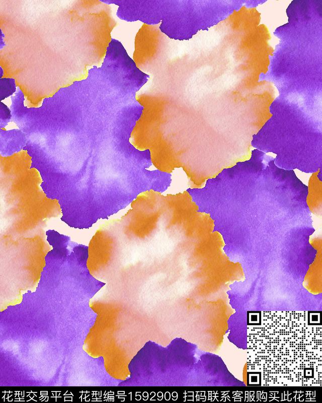 水彩渐变混合拼接数码印花华亿平台下载（图片编号: 1592909） - 瓦栏（Walan）