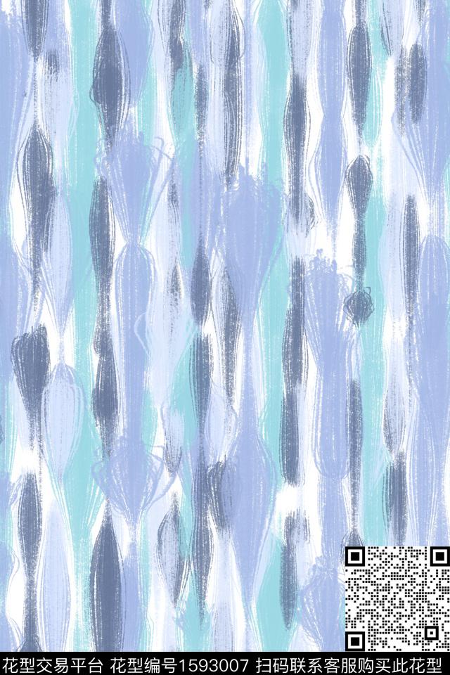 小清新年轻女性笔触数码印花华亿平台下载（图片编号: 1593007） - 瓦栏（Walan）