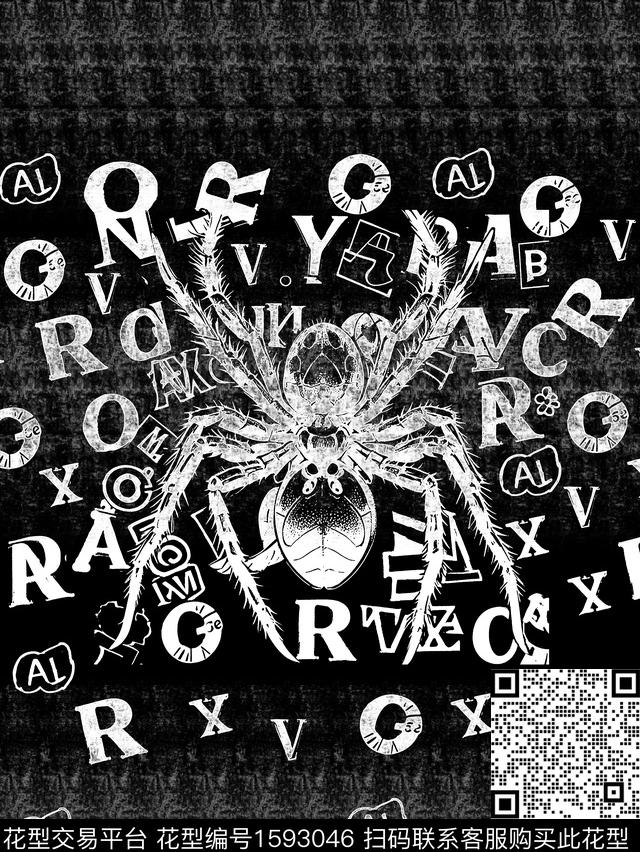 欧洲大牌风蜘蛛数码印花华亿平台下载（图片编号: 1593046） - 瓦栏（Walan）