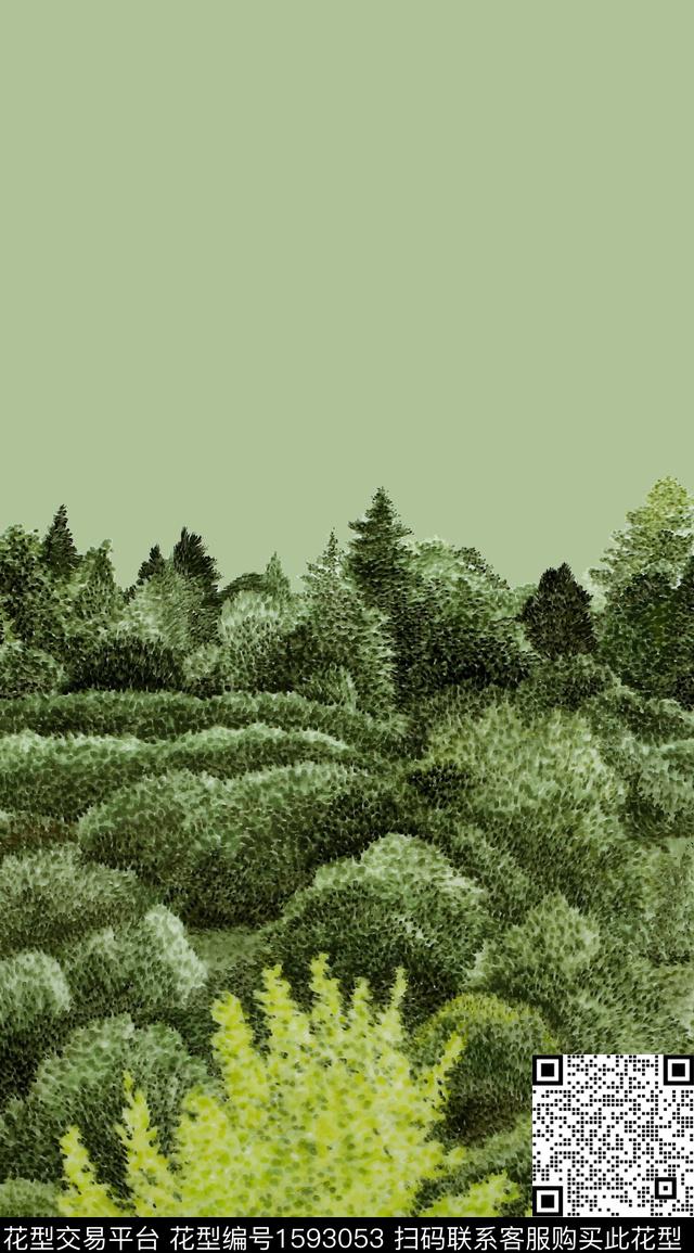 定位花绿植风景景观数码印花华亿平台下载（图片编号: 1593053） - 瓦栏（Walan）