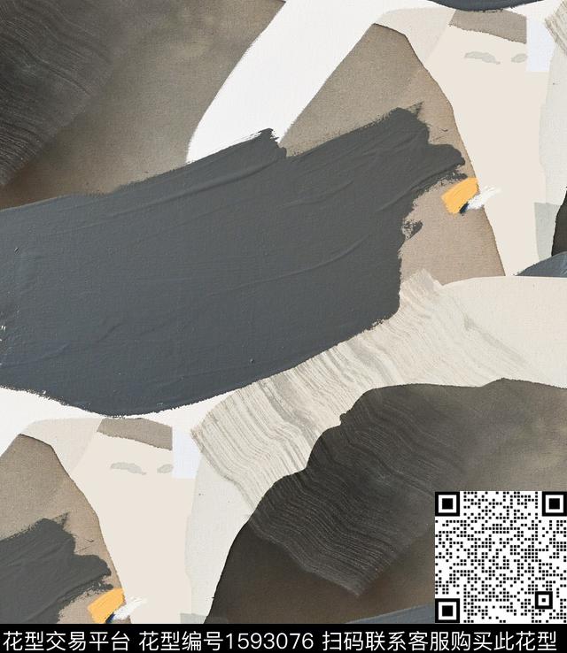 笔触抽象数码印花华亿平台下载（图片编号: 1593076） - 瓦栏（Walan）