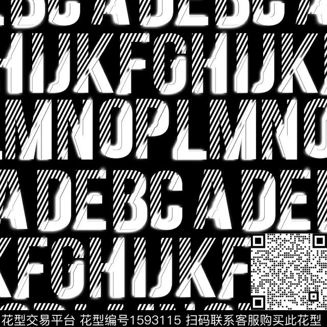 几何男装字母数码印花华亿平台下载（图片编号: 1593115） - 瓦栏（Walan）