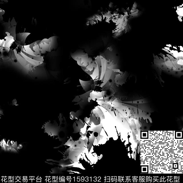 扎染华亿平台抽象男装几何数码印花华亿平台下载（图片编号: 1593132） - 瓦栏（Walan）