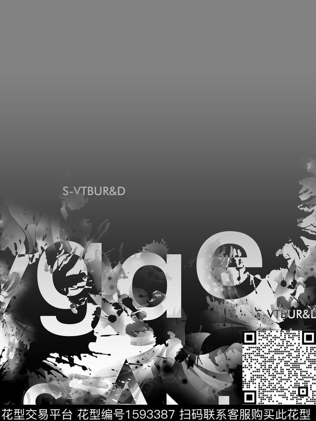 定位字母渐变数码印花华亿平台下载（图片编号: 1593387） - 瓦栏（Walan）