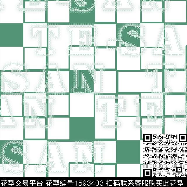 发光字几何格子数码印花华亿平台下载（图片编号: 1593403） - 瓦栏（Walan）